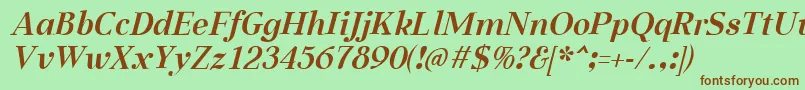 Шрифт AabcedBoldItalic – коричневые шрифты на зелёном фоне