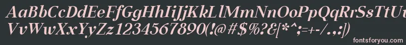 AabcedBoldItalic Font – Pink Fonts on Black Background