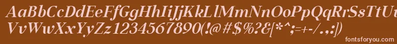 AabcedBoldItalic Font – Pink Fonts on Brown Background