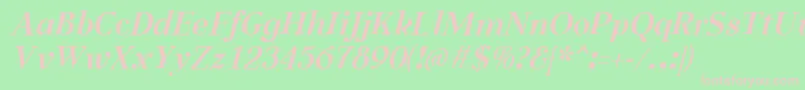 AabcedBoldItalic Font – Pink Fonts on Green Background