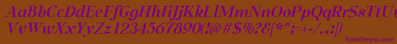 AabcedBoldItalic Font – Purple Fonts on Brown Background