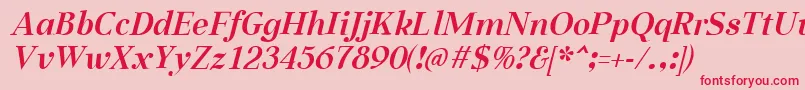 AabcedBoldItalic Font – Red Fonts on Pink Background