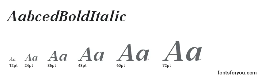 Размеры шрифта AabcedBoldItalic