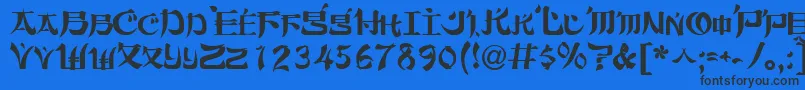 Orient2Normal Font – Black Fonts on Blue Background