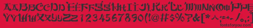 Orient2Normal Font – Black Fonts on Red Background