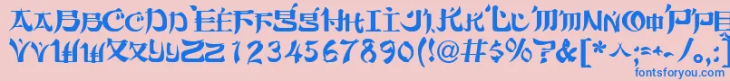 Orient2Normal Font – Blue Fonts on Pink Background