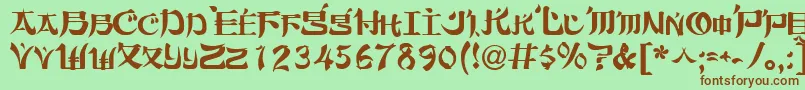Orient2Normal Font – Brown Fonts on Green Background