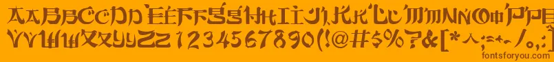 Orient2Normal Font – Brown Fonts on Orange Background