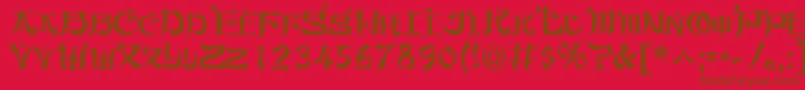 Orient2Normal Font – Brown Fonts on Red Background
