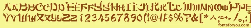 Orient2Normal Font – Brown Fonts on Yellow Background