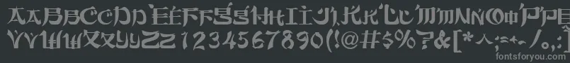 フォントOrient2Normal – 黒い背景に灰色の文字