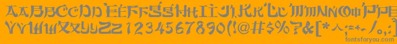 Orient2Normal-Schriftart – Graue Schriften auf orangefarbenem Hintergrund