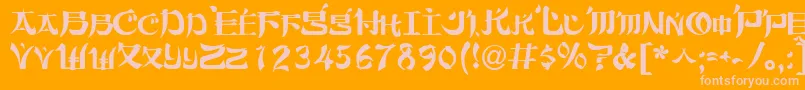 Orient2Normal Font – Pink Fonts on Orange Background