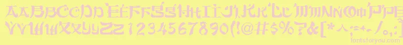 Orient2Normal Font – Pink Fonts on Yellow Background