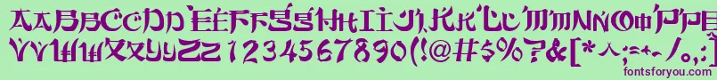 Orient2Normal Font – Purple Fonts on Green Background