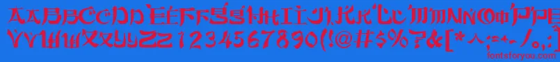 Orient2Normal Font – Red Fonts on Blue Background