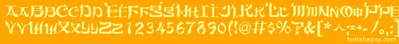 Orient2Normal Font – Yellow Fonts on Orange Background