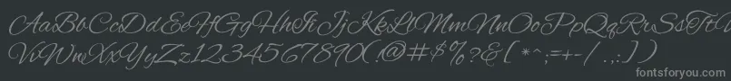 AlexbrushRegular-Schriftart – Graue Schriften auf schwarzem Hintergrund
