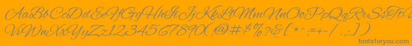 AlexbrushRegular-Schriftart – Graue Schriften auf orangefarbenem Hintergrund