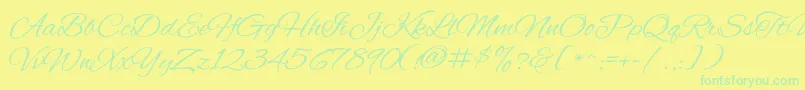 Czcionka AlexbrushRegular – zielone czcionki na żółtym tle