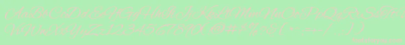 AlexbrushRegular-Schriftart – Rosa Schriften auf grünem Hintergrund