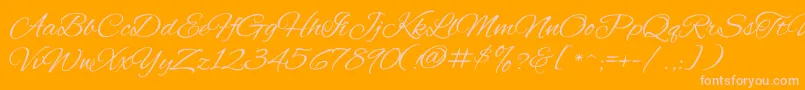 AlexbrushRegular-Schriftart – Rosa Schriften auf orangefarbenem Hintergrund