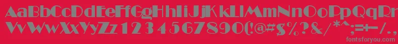 フォントMinesdbNormal – 赤い背景に灰色の文字