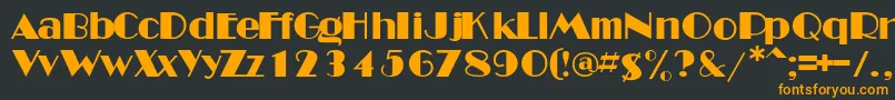 フォントMinesdbNormal – 黒い背景にオレンジの文字