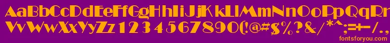 フォントMinesdbNormal – 紫色の背景にオレンジのフォント