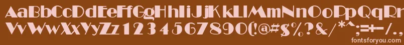 フォントMinesdbNormal – 茶色の背景にピンクのフォント