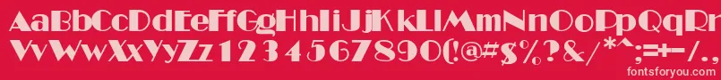 フォントMinesdbNormal – 赤い背景にピンクのフォント