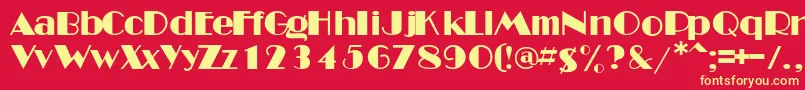 MinesdbNormal Font – Yellow Fonts on Red Background