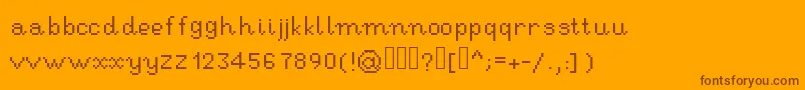 Fonte RseHandwritingpixel – fontes marrons em um fundo laranja