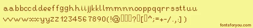 Fonte RseHandwritingpixel – fontes marrons em um fundo amarelo