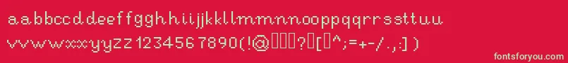 Fonte RseHandwritingpixel – fontes verdes em um fundo vermelho