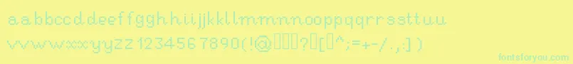 Czcionka RseHandwritingpixel – zielone czcionki na żółtym tle