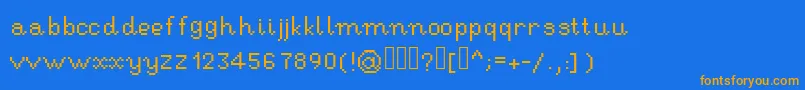 Fonte RseHandwritingpixel – fontes laranjas em um fundo azul