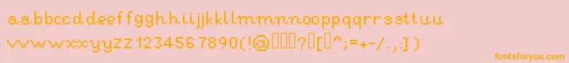 Шрифт RseHandwritingpixel – оранжевые шрифты на розовом фоне