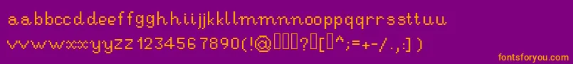 Fonte RseHandwritingpixel – fontes laranjas em um fundo violeta