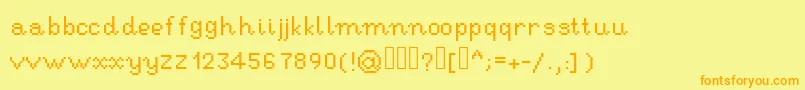 Fonte RseHandwritingpixel – fontes laranjas em um fundo amarelo
