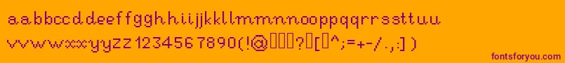 RseHandwritingpixel-Schriftart – Violette Schriften auf orangefarbenem Hintergrund