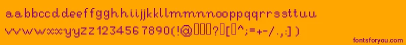 Fonte RseHandwritingpixel – fontes roxas em um fundo laranja