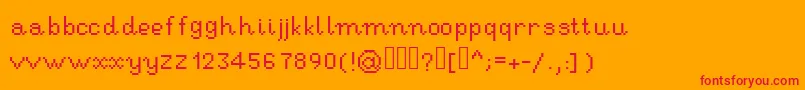 RseHandwritingpixel Font – Red Fonts on Orange Background