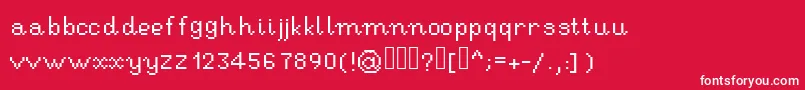 Fonte RseHandwritingpixel – fontes brancas em um fundo vermelho