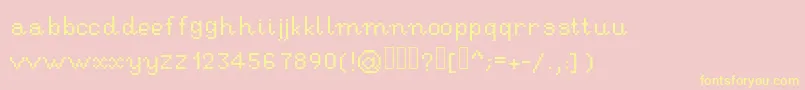 Fonte RseHandwritingpixel – fontes amarelas em um fundo rosa