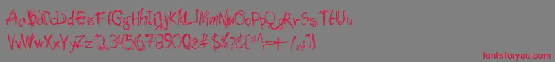 Shockhea-Schriftart – Rote Schriften auf grauem Hintergrund