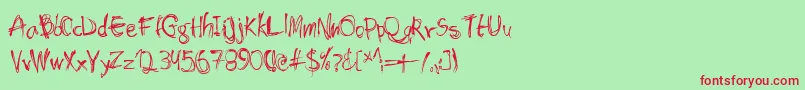 Shockhea Font – Red Fonts on Green Background