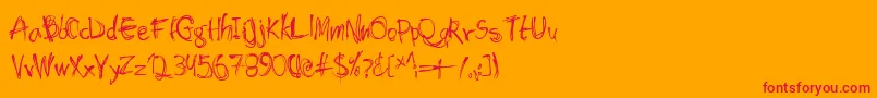 Shockhea Font – Red Fonts on Orange Background