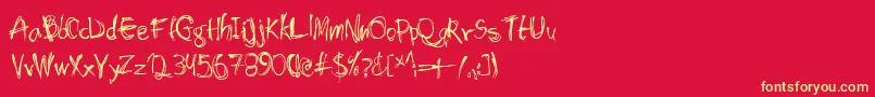 Shockhea Font – Yellow Fonts on Red Background