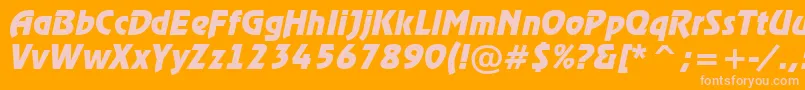 ARewinderBolditalic Font – Pink Fonts on Orange Background